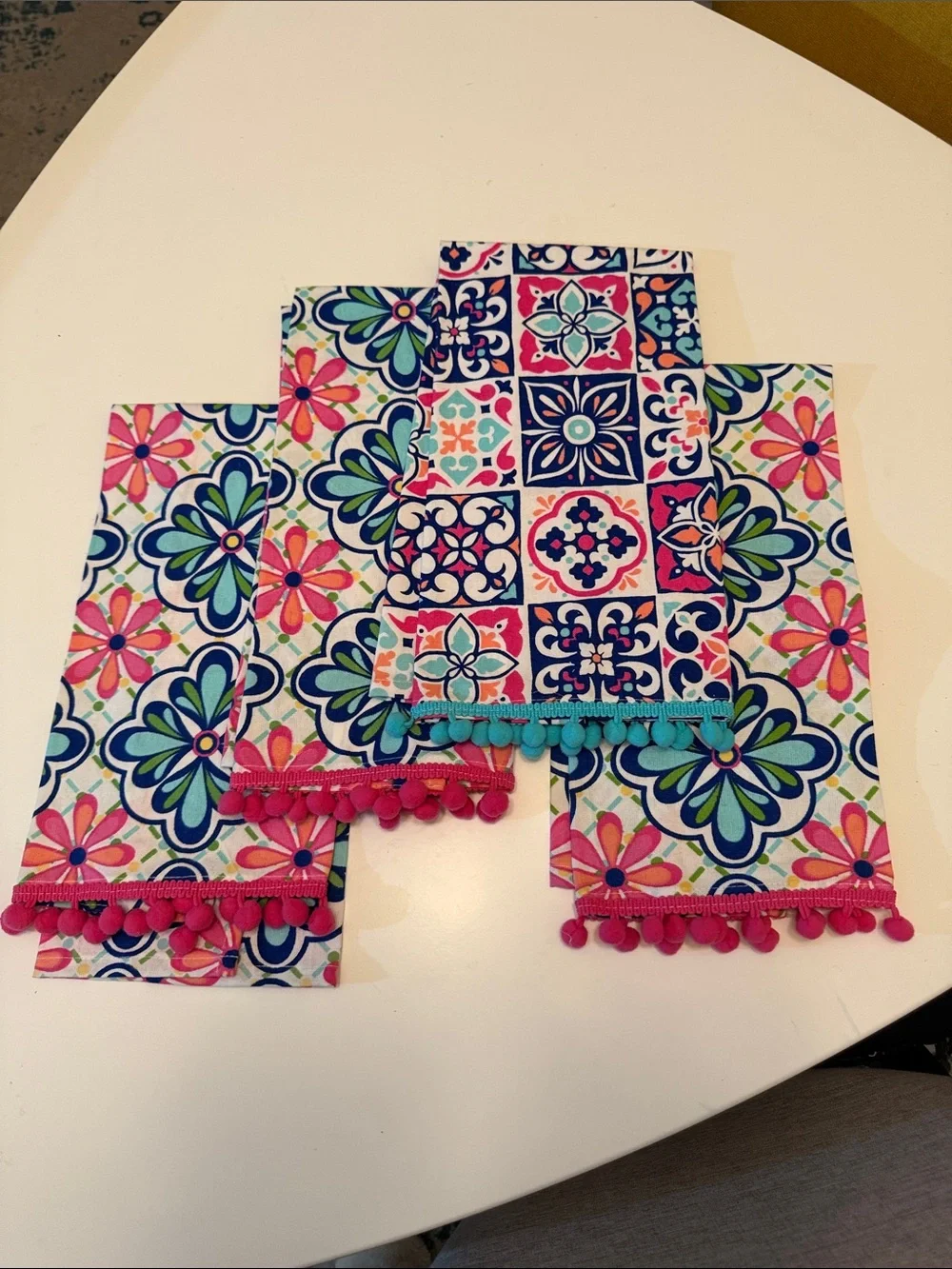 4 Ritz cotton colorful floral tea towels